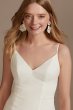 Crepe Back Satin Spaghetti Strap V-Neck Slip Dress WG4044