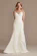 Crepe Back Satin Spaghetti Strap V-Neck Slip Dress WG4044