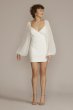 Long Sleeve Chiffon Sweetheart Mini A-Line 2460BN