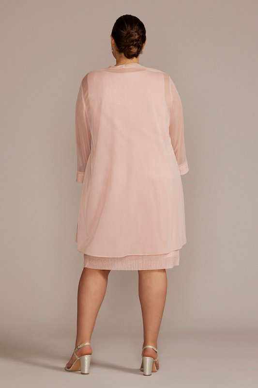 Plus Embellished Scoop Neck Short Jacket Dress 2583W