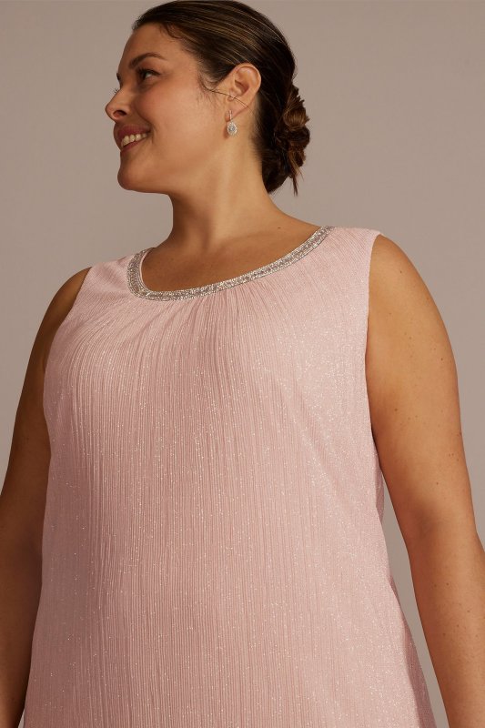 Plus Embellished Scoop Neck Short Jacket Dress 2583W