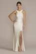 Charmeuse Crossover Halter Ruched Wedding Gown 4830XDB