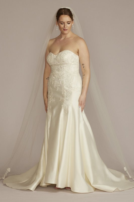 Strapless Drop Waist Plus Tall Wedding Dress 4XL8CWG934
