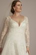 Lace Applique Long Sleeve Tall Plus Wedding Dress 4XL8SLCWG905