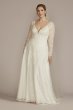Lace Applique Long Sleeve Tall Plus Wedding Dress 4XL8SLCWG905