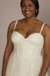 Floral Applique Sleeveless Tall Plus Wedding Dress 4XL9LBWG4036