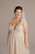 Floral Applique Cap Sleeve Tall Plus Wedding Gown 4XL9WG4065
