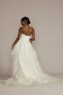Tiered Floral Tall Ball Gown Wedding Dress 4XLCWG936
