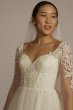 Lined Bodice Long Sleeve Tall Wedding Dress 4XLSLLBWG4036