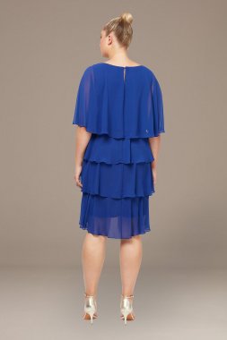 Plus Size Embellished Shoulder Tiered Dress 614275