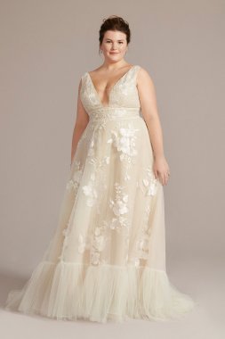 Organza A-Line Plus Size Wedding Gown 8MS251257