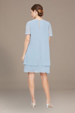 Short Sleeve Cutout Chiffon Dress with Beading 9170433
