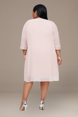 Plus Size Chiffon Tank Sheath with Matching Jacket 9470367
