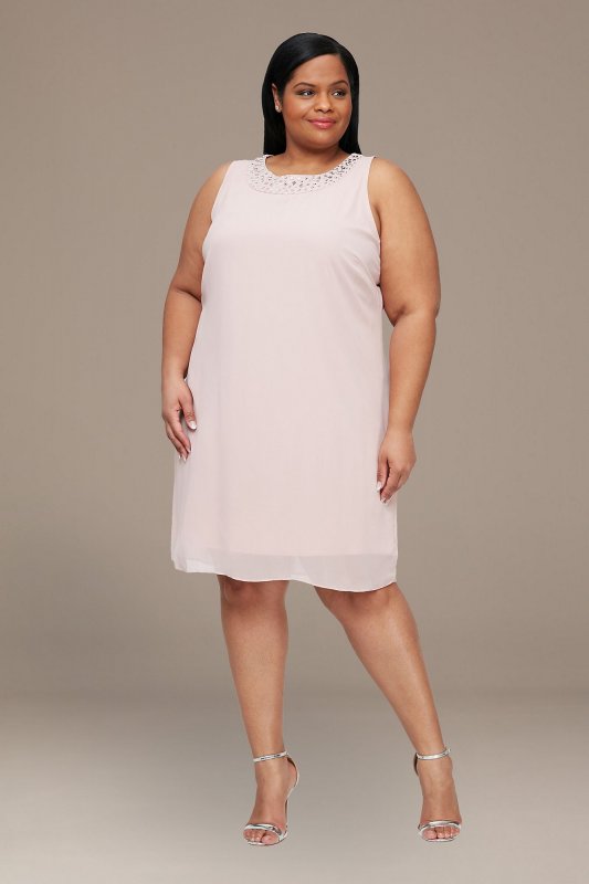 Plus Size Chiffon Tank Sheath with Matching Jacket 9470367