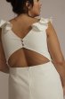 V-Neck Ruffle Short Plus Size Dress with Open Back 9SDWG0997