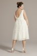 Midi-Length Lace V-Neck Banded Trim Plus Dress 9SDWG1083