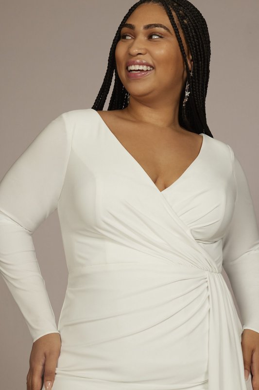 Long Sleeve Plus Size Jersey Dress 9SDWG1091