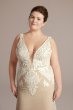Illusion Plunge Lattice Skirt Plus Wedding Gown 9WG4066