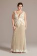 Illusion Plunge Lattice Skirt Plus Wedding Gown 9WG4066