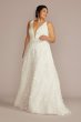 3D Floral Crepe A-Line Plus Size Wedding Dress 9WG4068
