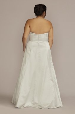 Strapless A-Line Satin Wedding Dress BLANKSALINEPLUS