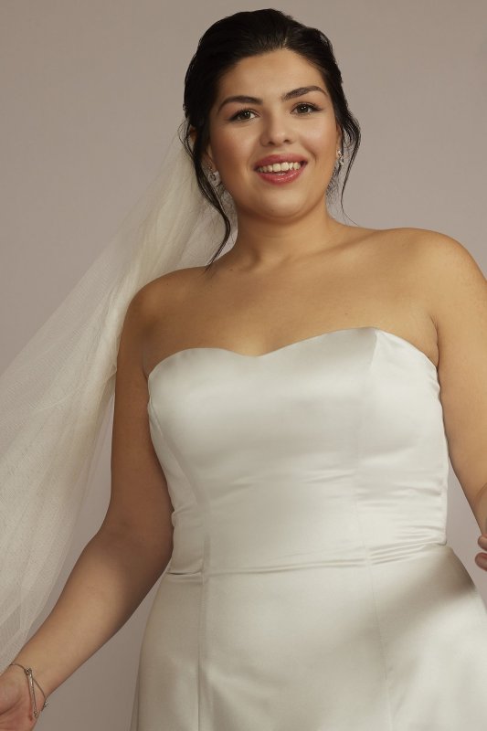 Strapless A-Line Satin Wedding Dress BLANKSALINEPLUS