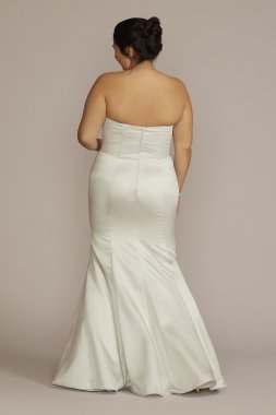 Satin Strapless Mermaid Plus Size Wedding Dress BLANKSTRUMPETPLUS