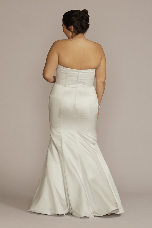 Satin Strapless Mermaid Plus Size Wedding Dress BLANKSTRUMPETPLUS