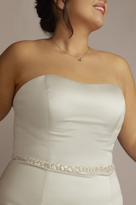 Satin Strapless Mermaid Plus Size Wedding Dress BLANKSTRUMPETPLUS