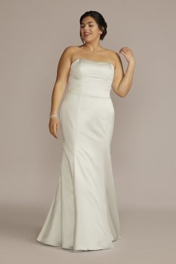 Satin Strapless Mermaid Plus Size Wedding Dress BLANKSTRUMPETPLUS
