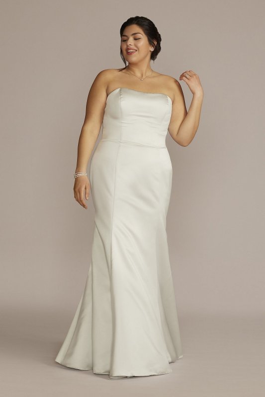 Satin Strapless Mermaid Plus Size Wedding Dress BLANKSTRUMPETPLUS
