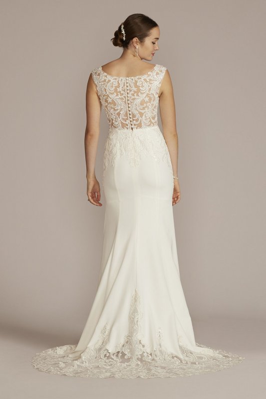 Applique Mermaid Wedding Dress with Lace Train CWG925