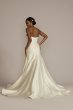 Strapless Drop Waist Lace and Mikado Wedding Dress CWG934