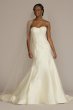 Strapless Drop Waist Lace and Mikado Wedding Dress CWG934