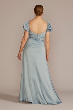 Puff Sleeve Satin Gown D21NY22152V2