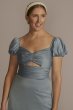 Puff Sleeve Satin Gown D21NY22152V2