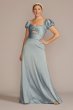 Puff Sleeve Satin Gown D21NY22152V2