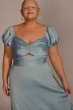 Plus Size Puff Sleeve Satin Gown D21NY22152V2W