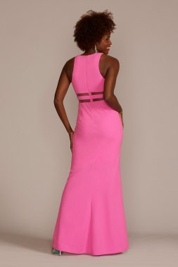 Crepe A-Line Dress with Illusion Waist D21NY22311