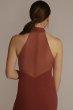 Stretch Crepe Halter Sheath Dress with Side Slit D21NY22404