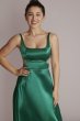 Square Neck Charmeuse Cutout Gown with Slit D24NY22064V1