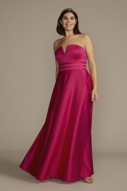 Plus Size V-Notch Strapless Prom Gown D24NY22075V1W