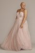Plus Size V-Notch Strapless Sparkle Prom Gown D24NY22077W