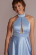 Satin Halter A-Line with Bodice Cutout D24NY22085V2