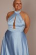 Plus Size Satin Halter A-Line with Bodice Cutout D24NY22085V2W