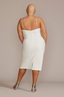 Plus Size V-Neck Crepe Midi Dress D24NY22109V1W