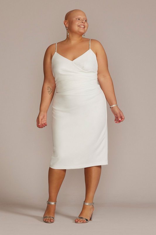 Plus Size V-Neck Crepe Midi Dress D24NY22109V1W