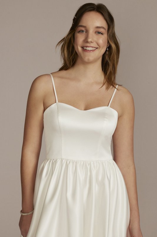 Satin Bubble Hem Mini A-Line D24NY22396
