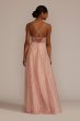 Patterned Sequin Illusion Bodice A-Line with Slit D28NY22289