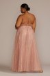 Plus Size Allover Sequin Illusion Bodice A-Line D28NY22289W